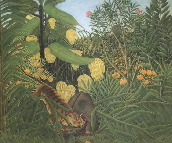 Henri Rousseau Fight Between Tiger and Buffalo